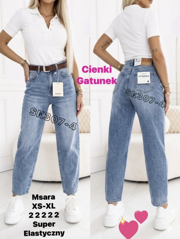 Spodnie damskie jeansy Roz XS-XL, 1 Kolor Paczka 10 szt 1